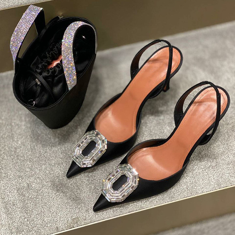 Women Bags New - Sandal Hak Tinggi Berhias Rhinestone Model