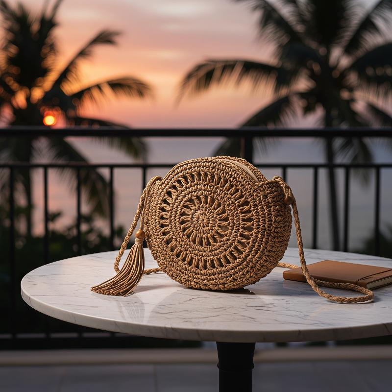 Circle Round Bag - Tas Anyaman Bulat dari Rotan, Tas
