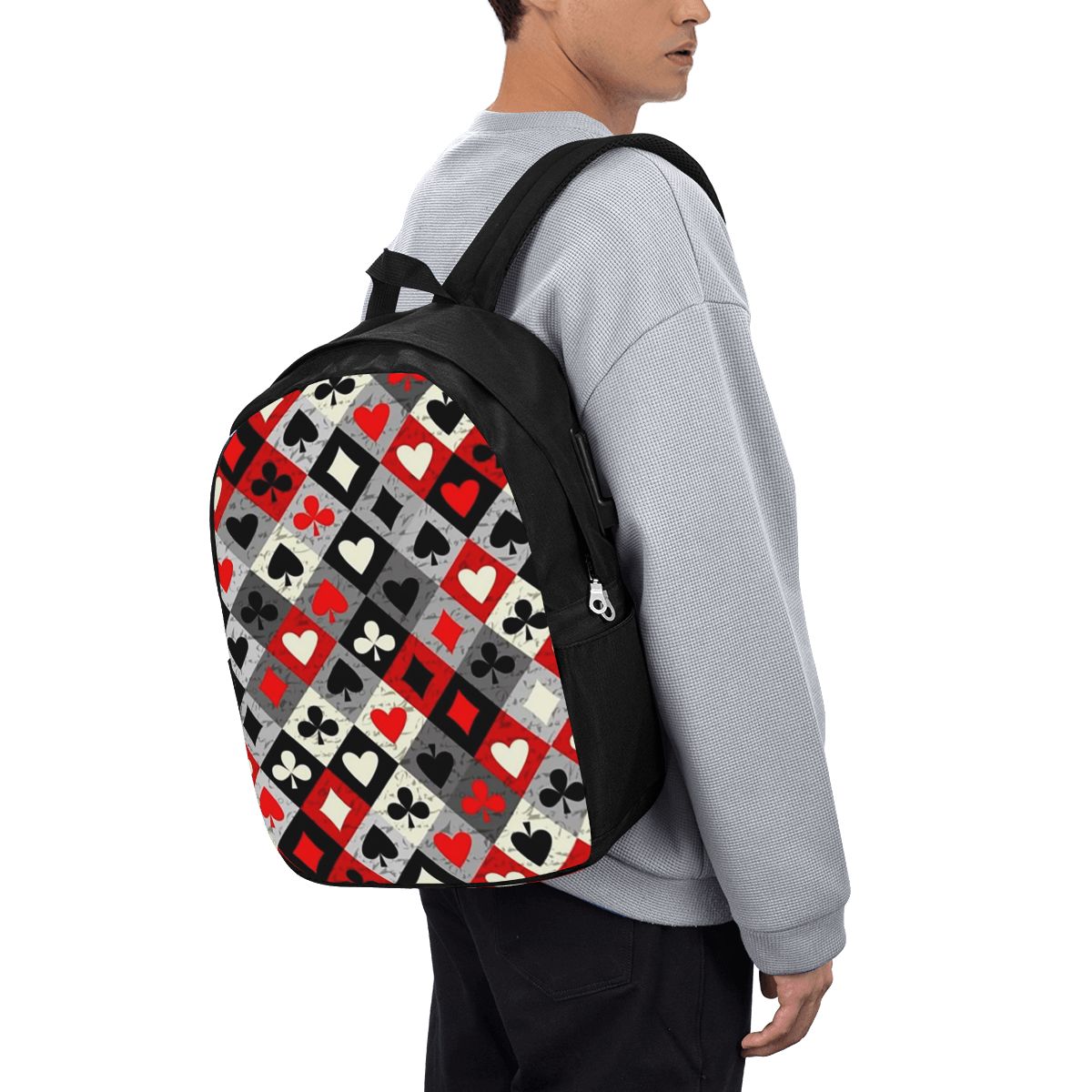 Women Bags Laptop - Tas Ransel Motif Kartu Poker, Tas