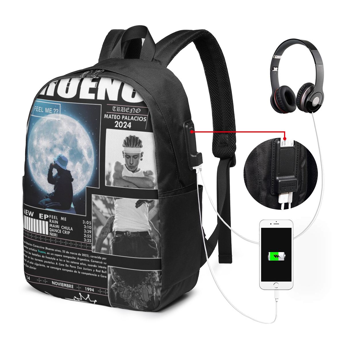 Women Bags Laptop - Tas Ransel Hip Hop Rapper Trueno