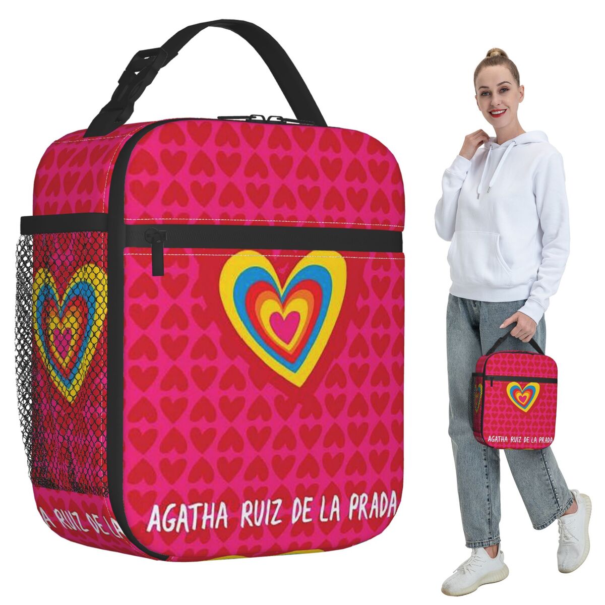 Women Bags Prada - Tas Makan Siang Berinsulasi dengan Motif