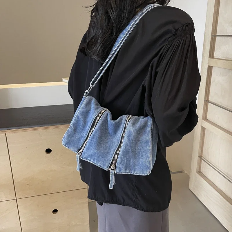 Tas Selempang Denim Solid Zipp - Women'S Bags New Look ulasan dan harga