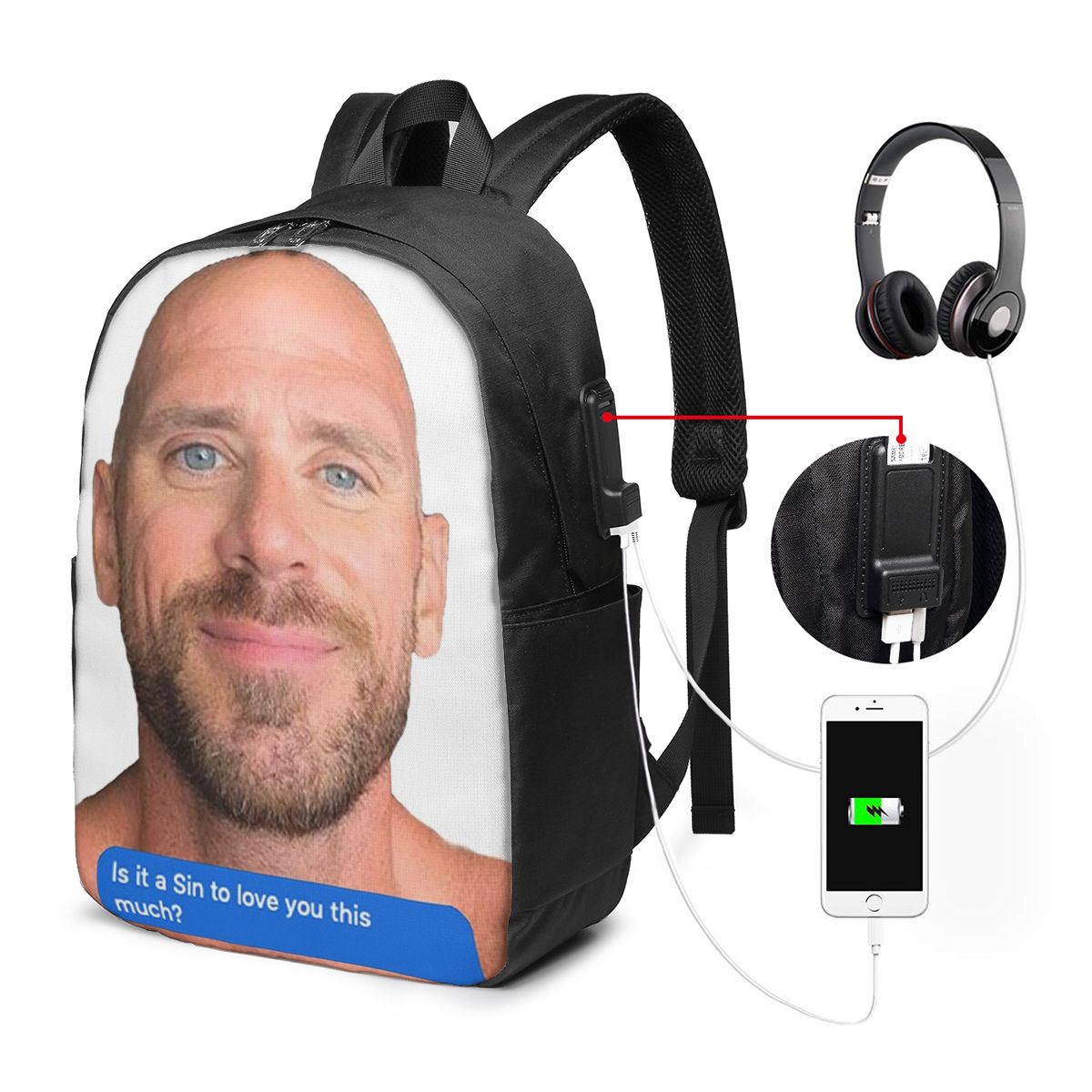 Johnny Sins Flirty Text Bubble - Women Bags Laptop ulasan dan harga