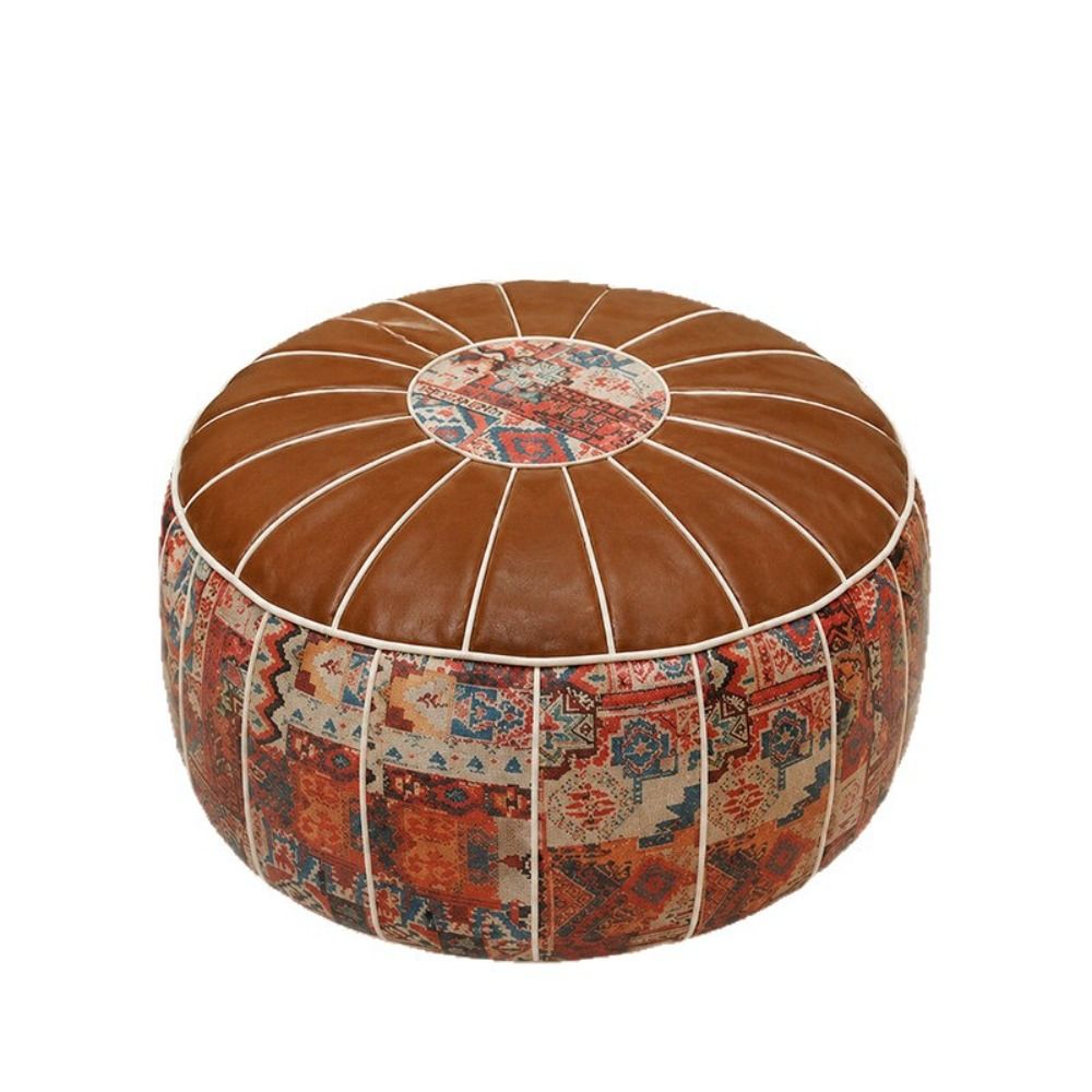 Pouf Ottoman Motif Boho Kulit  - Circle Round Bag ulasan dan harga