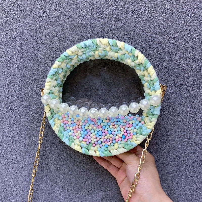 2 buah tas rajut papan akrilik - Circle Round Bag ulasan dan harga
