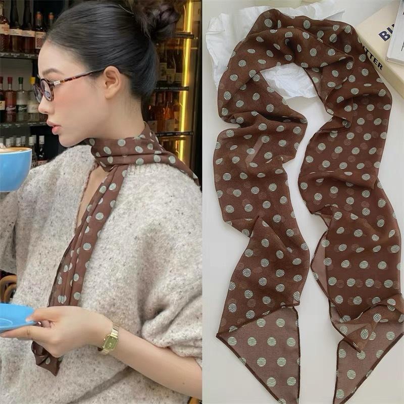 Syal Sutra Motif Bunga Polka D - Women Bags Daily Use ulasan dan harga